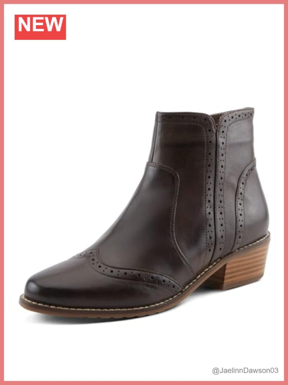 Women's Leather Ankle Bootie with Zipper Closure